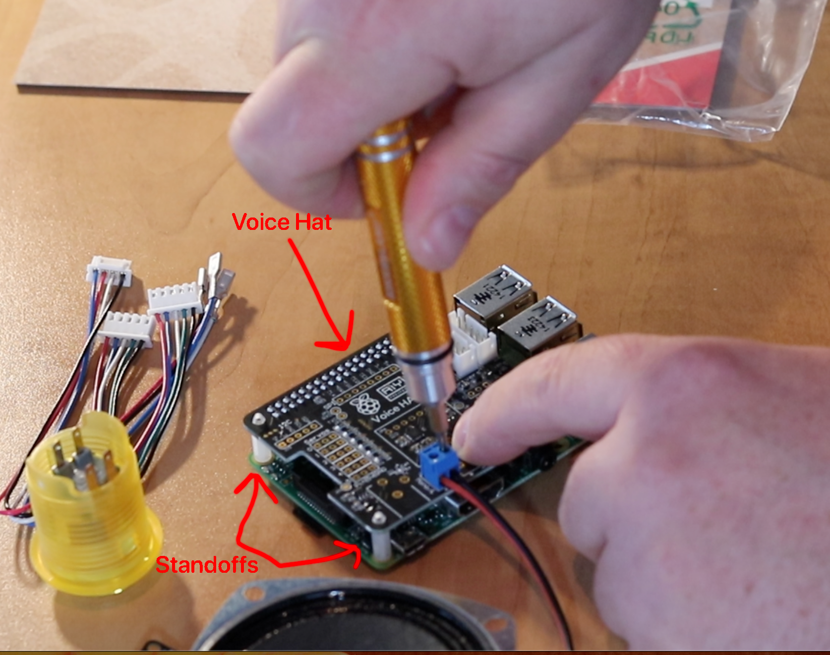 Raspberry PI Google AIY Voice Kit Project Circuit Diagram